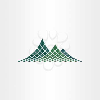 dotted mountain vector icon symbol