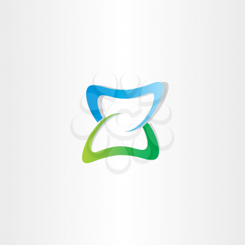 green blue logotype z letter z vector icon font