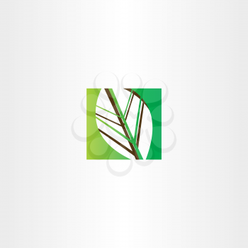 green square leaf vector icon design