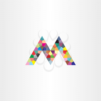 m letter colorful geometry vector design element icon