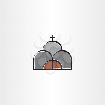 church stylized vector icon sign design
