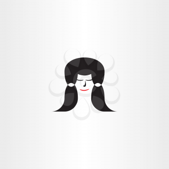 girl hairstyle vector logo icon care