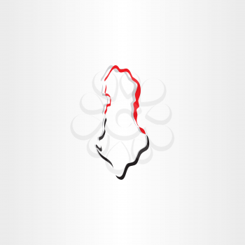 stylized albania map vector icon design