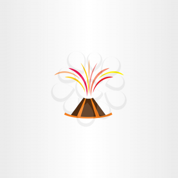 volcano lava explosion vector icon symbol logo