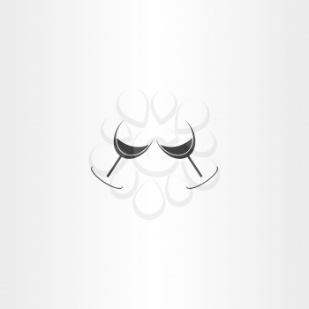 wine glasses cheers vector logo icon symbol