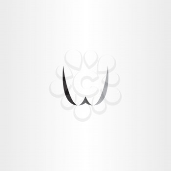 w letter black logo w vector design