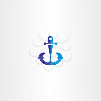anchor icon vector blue symbol design