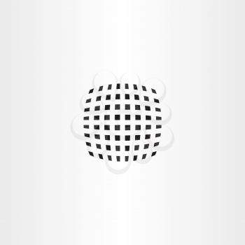black curved halftone square vector abstract icon design