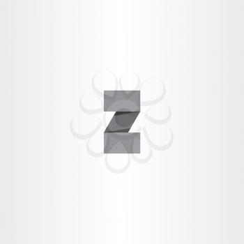 black paper letter z logo vector icon element symbol