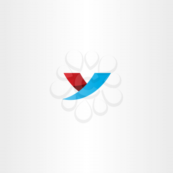 blue red icon letter y logo y symbol design vector