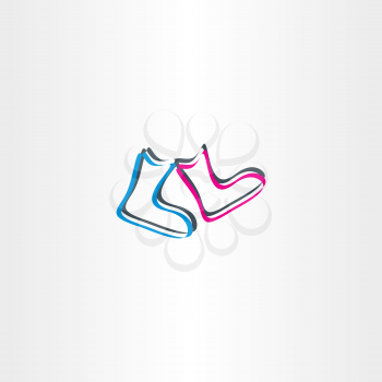 boots walking logo vector icon 