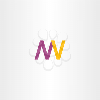 letters n m w v logo vector icon shape
