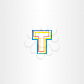 letter t colorful icon logo logotype symbol vector brand
