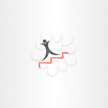 man on stairs success icon vector design
