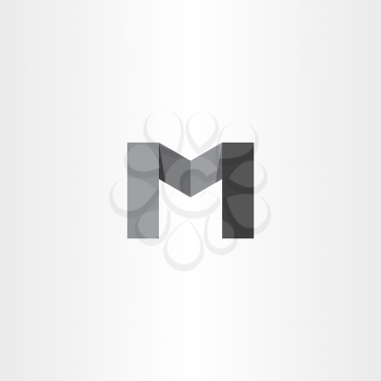 m black icon letter logo vector sign design