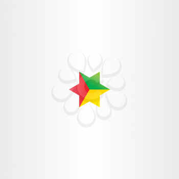 red yellow green star logo icon design vector shape