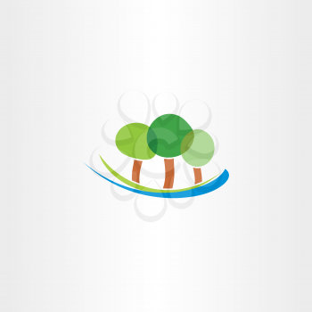 river and trees icon landscape logo icon 