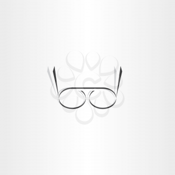 stylized black reading glasses icon 