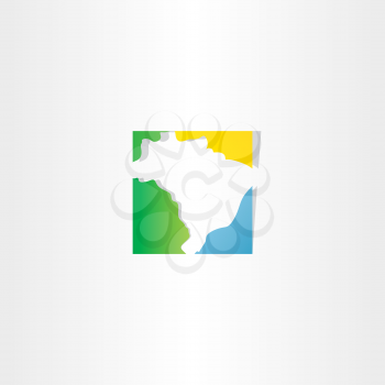 brazil logo map vector icon design