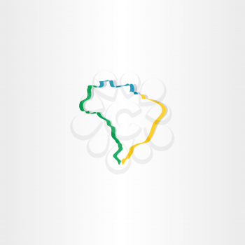 brazil stylized map vector icon symbol