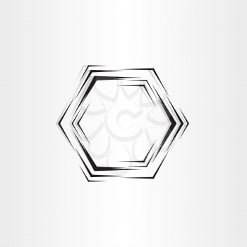 hexagon frame stylized background black 