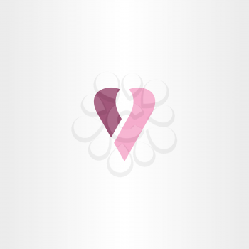 letter v heart icon vector symbol design