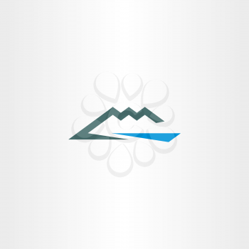 river and mountain vector icon symbol 