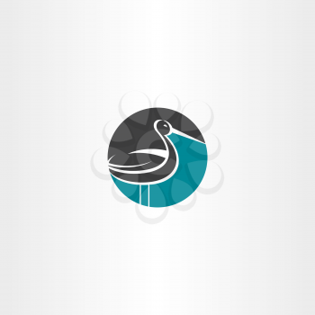 stork circle vector icon logo design