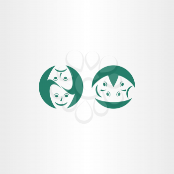 theatre masks icon vector logo 
