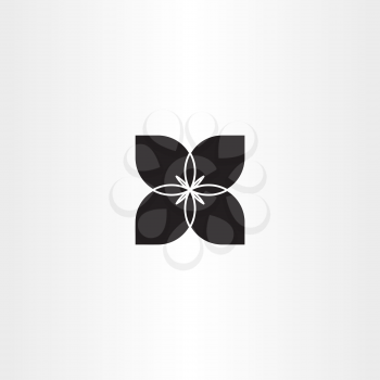 black flower bow tie vector icon 
