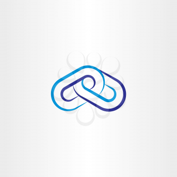 blue chain line vector icon 