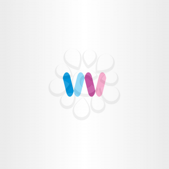 blue pink letter w logo sign vector 