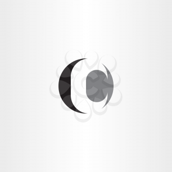 c letter circle vector black icon logo
