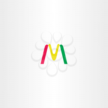 letter m yellow red green vector logo 