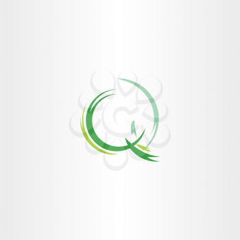 letter q vector icon green logotype stylized 