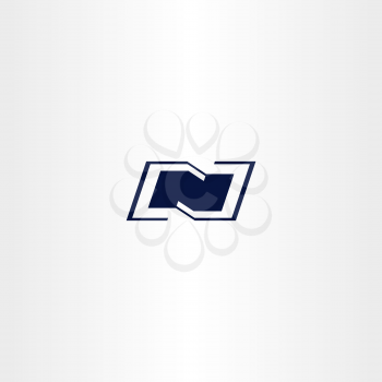 logo n dark blue letter n vector