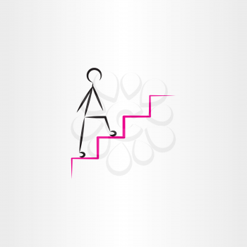 man climbing stairs vector icon design 