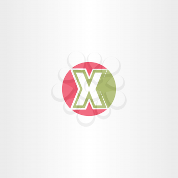 red green x letter circle logo icon