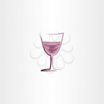 stylized wine glass rose icon vector design