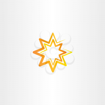 vector orange star stylized lcon symbol design
