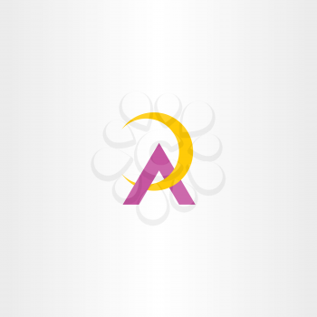 yellow purple a letter logotype logo symbol 