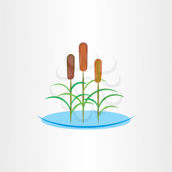 cattails clip art vector illustration icon reed