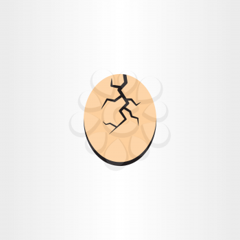 cracked egg shell vector icon design symbol