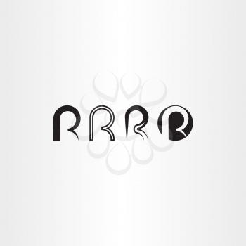 letter r set vector icon black collection 