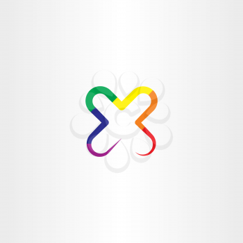 letter x colorful vector illustration icon emblem