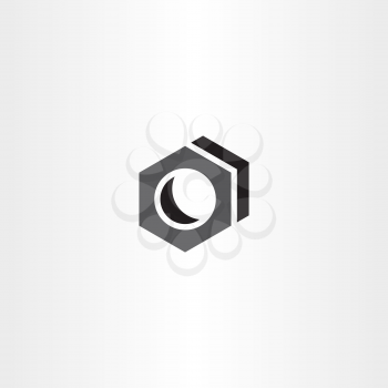 screw nut vector icon logo sign design
