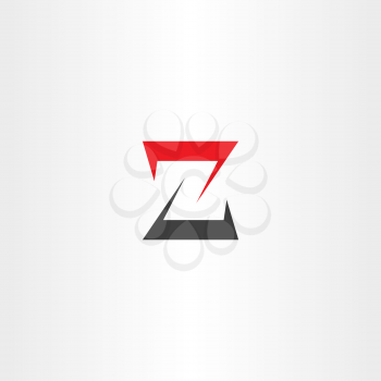 z letter z black red icon logotype vector 