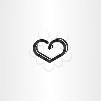 black heart design element vector 