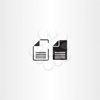 black paper file documents icon vector 