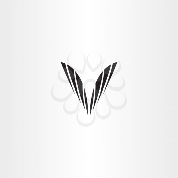 black v letter symbol vector clip art text